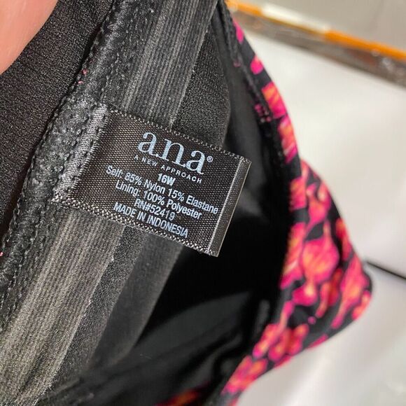 A New Approach Tankini Top Women 16W Plus Pink Striped Sleeveless Halter Neck - Picture 7 of 8